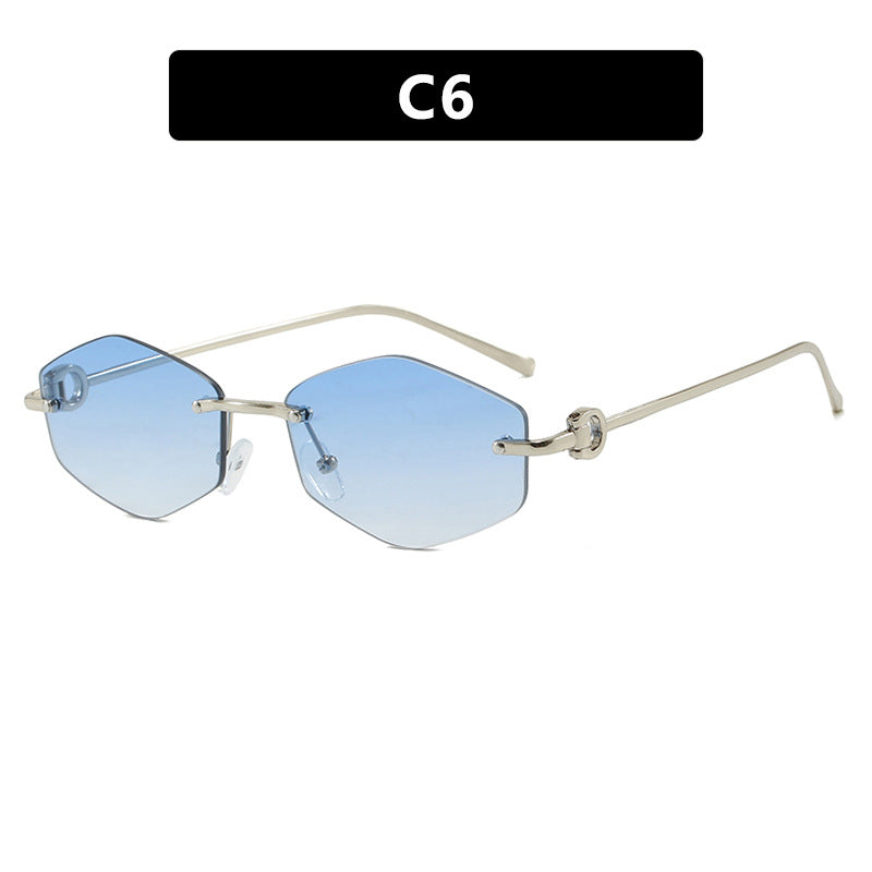 Damen modische Sonnenbrille mit hexagonalem Gestell und luxuriösen Akzenten Karnz