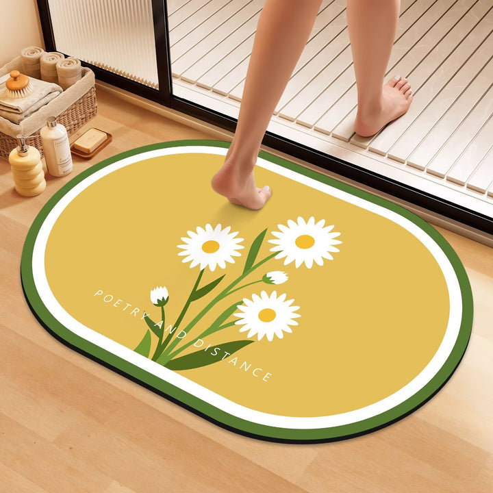 Künstlerische Florale Badematte Karnz