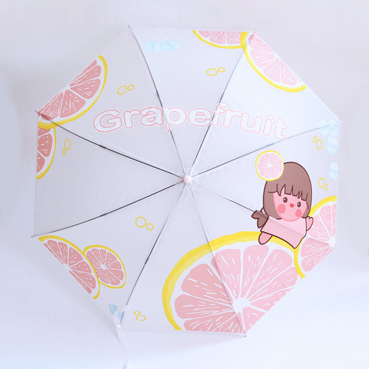 Damen Regenschirm mit fröhlichem Grapefruit-Motiv Karnz