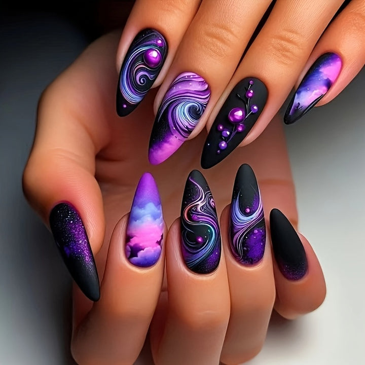 Cosmic Galaxy Stiletto Nagelkunst