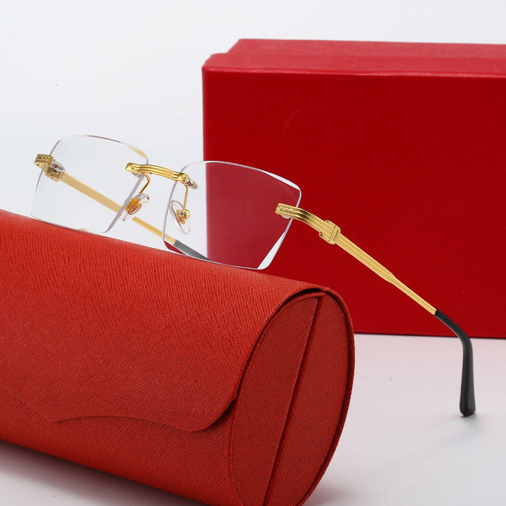 Damen exklusive geometrische Sonnenbrille mit luxuriösen Metallrahmen und polarisierenden Gläsern Karnz