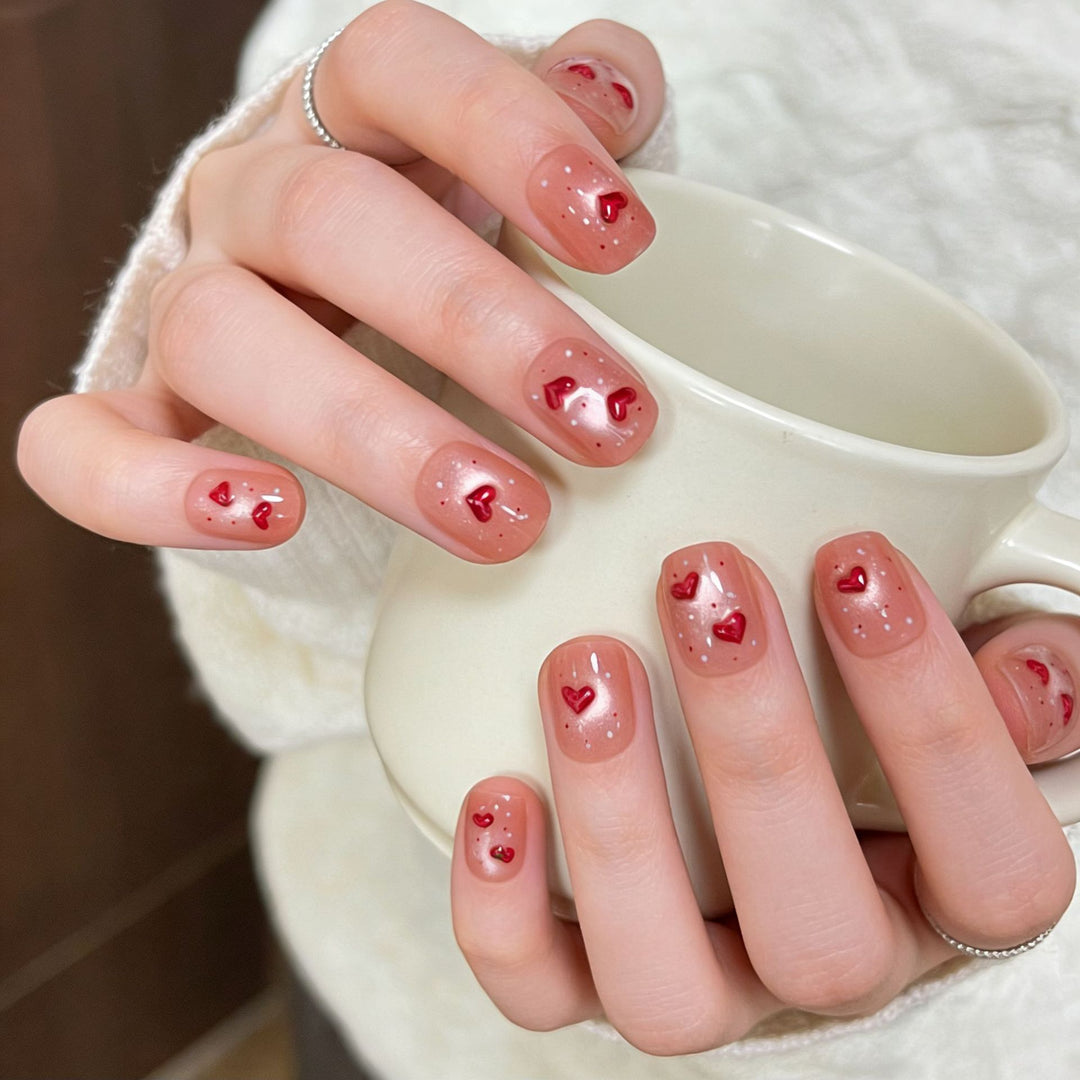 Innovative Herz-Themen Klebe-Nagelkunst Karnz