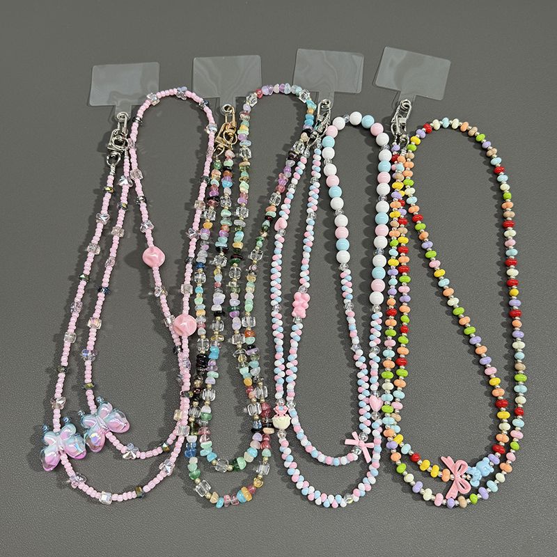 Perlenbrille Kette mit Schmetterlingsakzenten Karnz