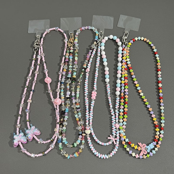Perlenbrille Kette mit Schmetterlingsakzenten Karnz