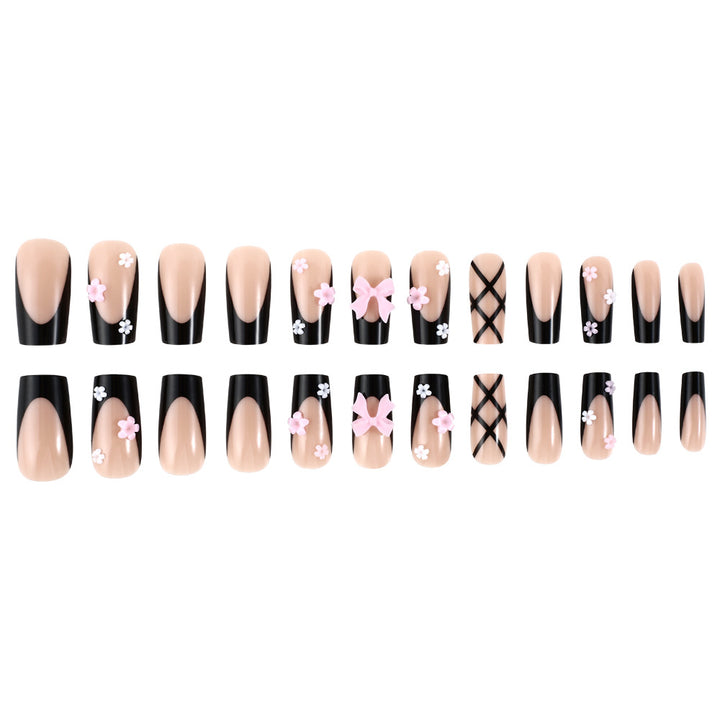 Dekorative Blumen Press-On Nagelkunst Set Karnz