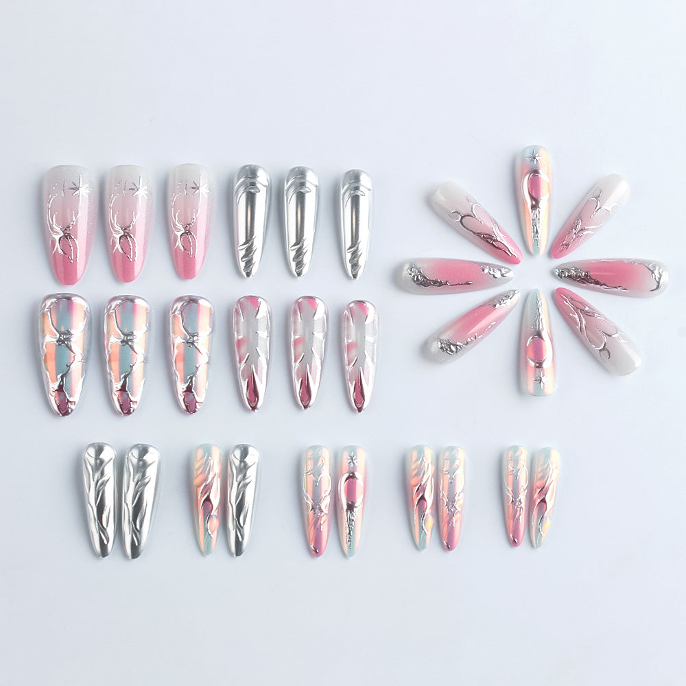Künstlerisches Metallic Nagelkunst Design Karnz
