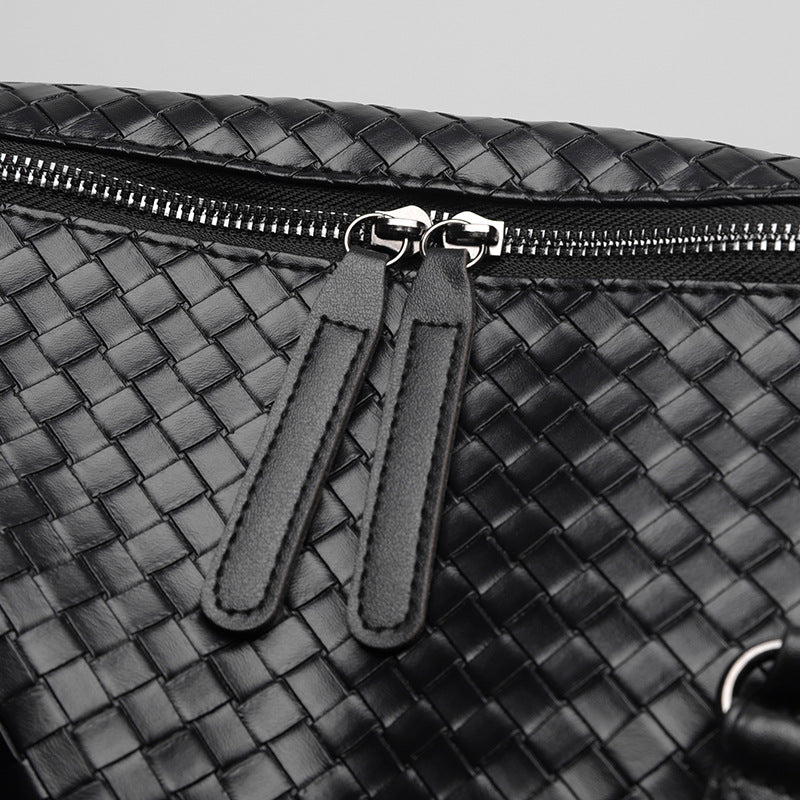 Luxuriöse Gewebte Leder Wochenend Reisel Tasche Karnz