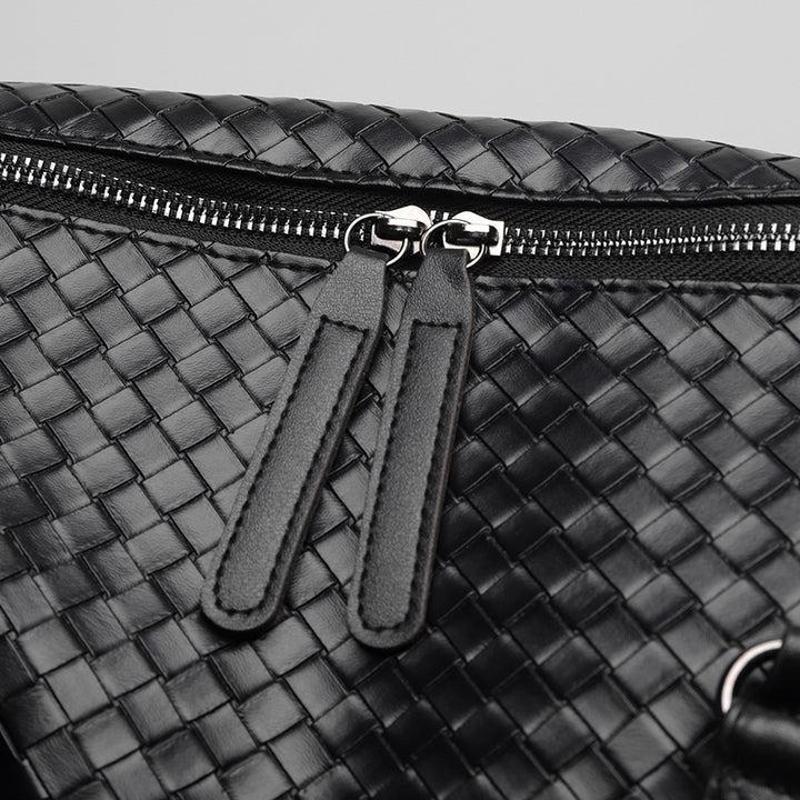 Luxuriöse Gewebte Leder Wochenend Reisel Tasche Karnz