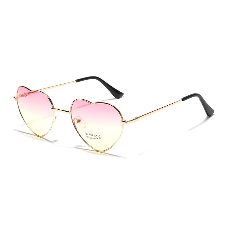 Damen Herzförmige Sonnenbrille mit UV-Schutz und filigranem Rahmen Karnz