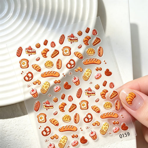 Dessert-Themen Nagelkunst Aufkleber Blatt