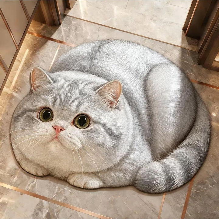 Katzenmotiv rutschfester Badezimmerteppich