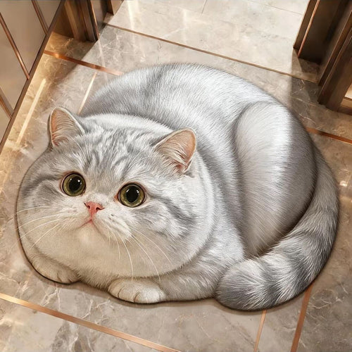 Katzenmotiv rutschfester Badezimmerteppich