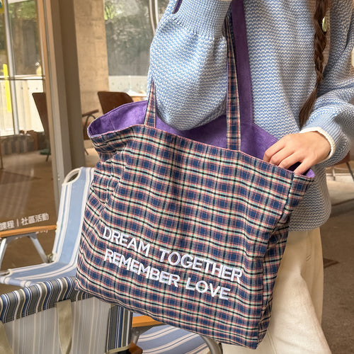 Plaid gemusterte Tragetasche Karnz
