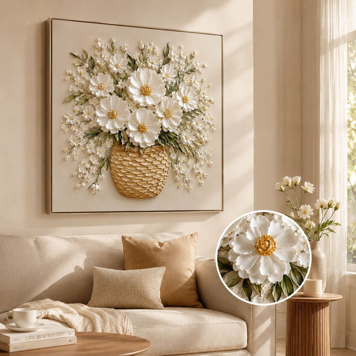 Florale Relief Wandkunst
