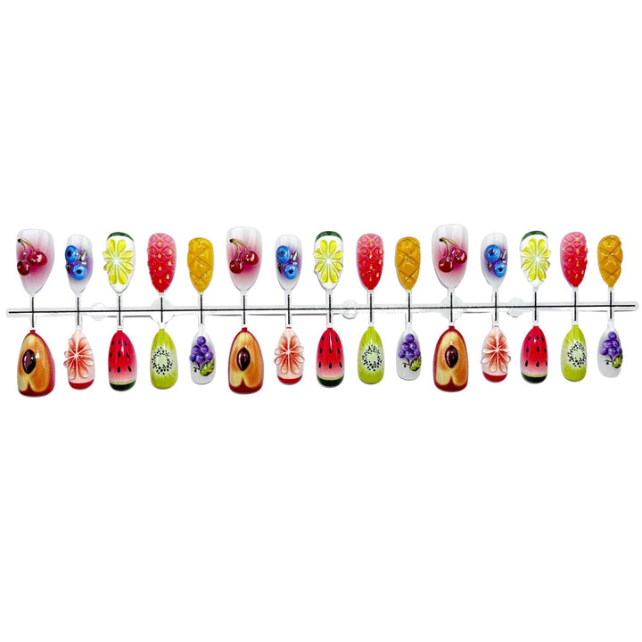 Vibrantes Frucht-Themen Press-On Nagel Kunst Set