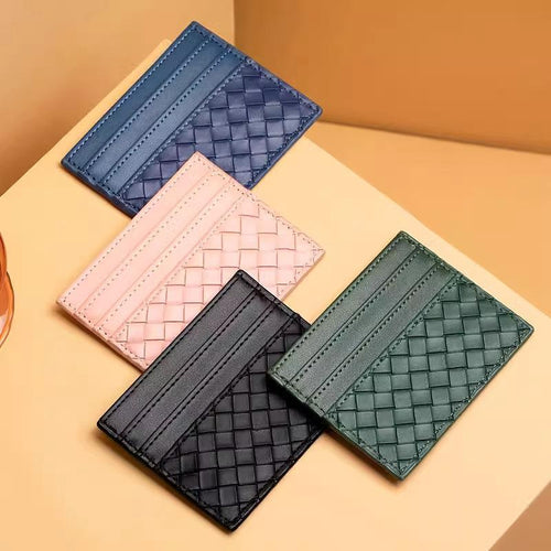 Woven Leather Card Holder Karnz