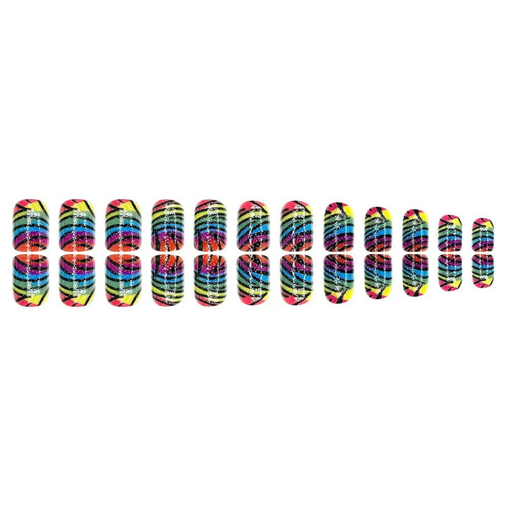 Kreatives Nagelkunstset mit glitzerndem Regenbogen-Muster Karnz
