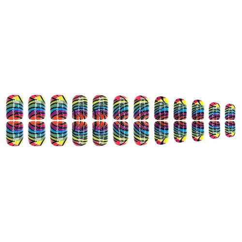 Kreatives Nagelkunstset mit glitzerndem Regenbogen-Muster Karnz