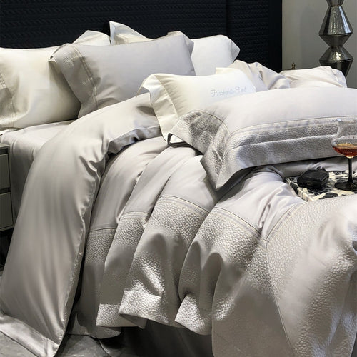 Hotel-Style Bio-Baumwoll-Bettwäsche-Set mit gewebtem Rand und Umschlagkissenbezügen