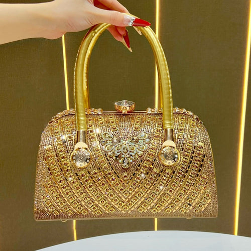 Dekorative mit Strass besetzte Abendhandtasche