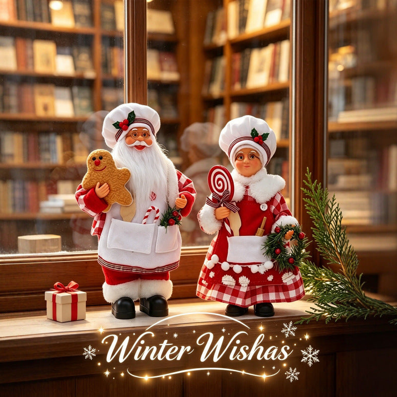 Nostalgische Weihnachtsmann Figur mit Lebkuchen-Keks Karnz