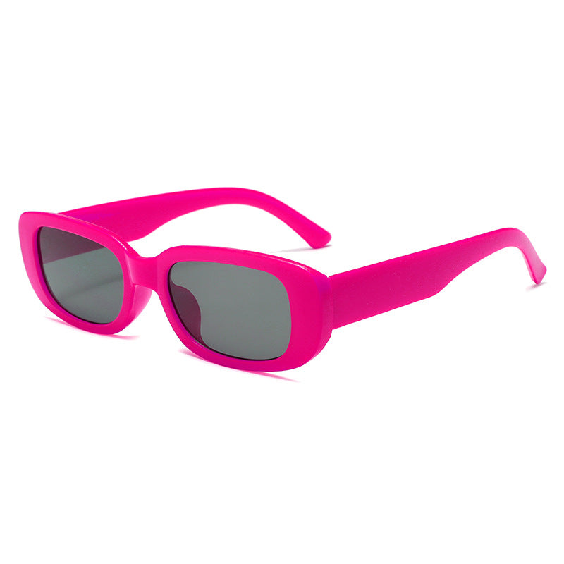 Damen Modische rechteckige Sonnenbrille mit verstellbaren Nasenstege Karnz