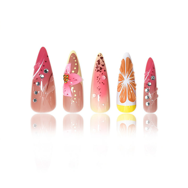 Blumen Design Stiletto Nagelverlängerungen Karnz