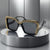 Damen modische oversized Sonnenbrille mit Kettenrahmen Karnz