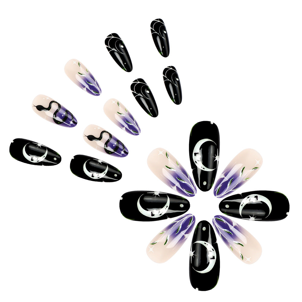 Künstlerisches Halloween-Themen Press-On-Nagelkunst-Set Karnz