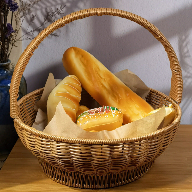 Damen handgearbeiteter Rattan Korb mit Henkel Karnz