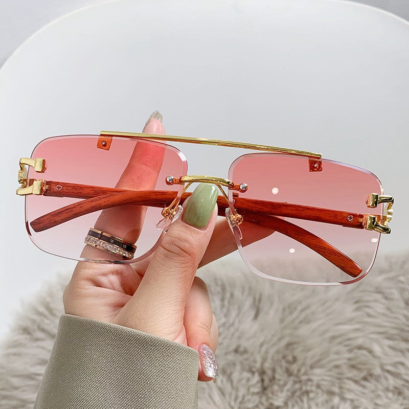Damen Luxus-Sonnenbrille mit Holz- und Metallkombination Karnz