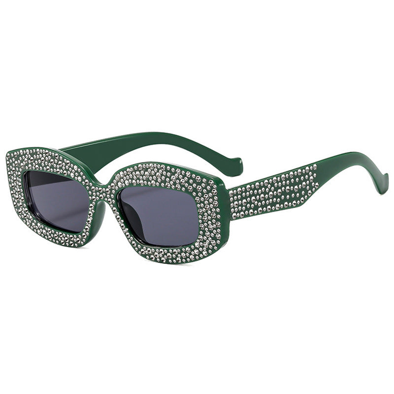 Damen auffällige Sonnenbrille mit glamourösen Strasssteinen Karnz