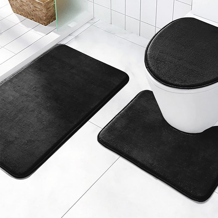Weiches Plüsch-Badezimmermatten-Set