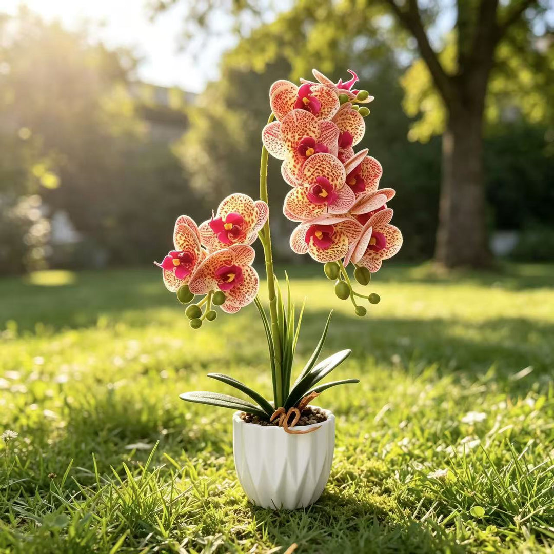 Lebensechte Orchideen-Dekorationspflanze