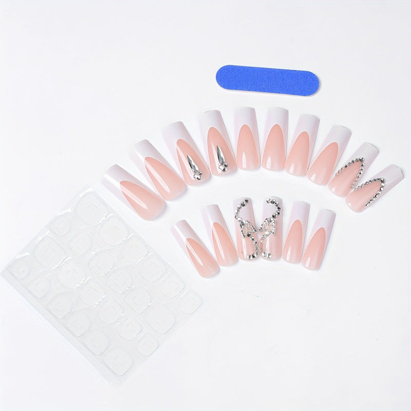 Dekorative mit Strass verzierten Press-On Nagelset