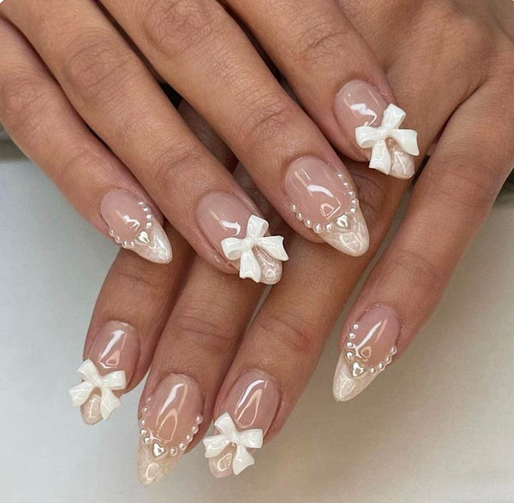 Elegante 3D Schleifen-verzierte Nagelkunstverlängerungen Karnz
