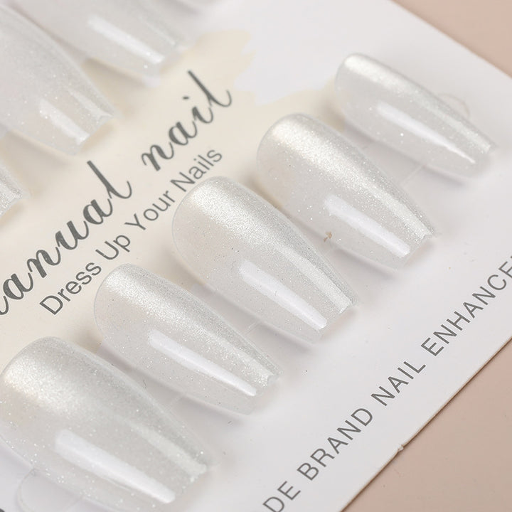 Iridescent Press-On Nagel Set mit Glitzer-Finish Karnz