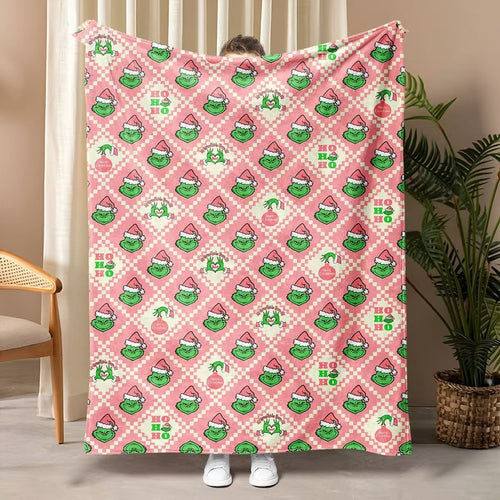 Fun Grinch-Themen Fleece-Wurfdecke