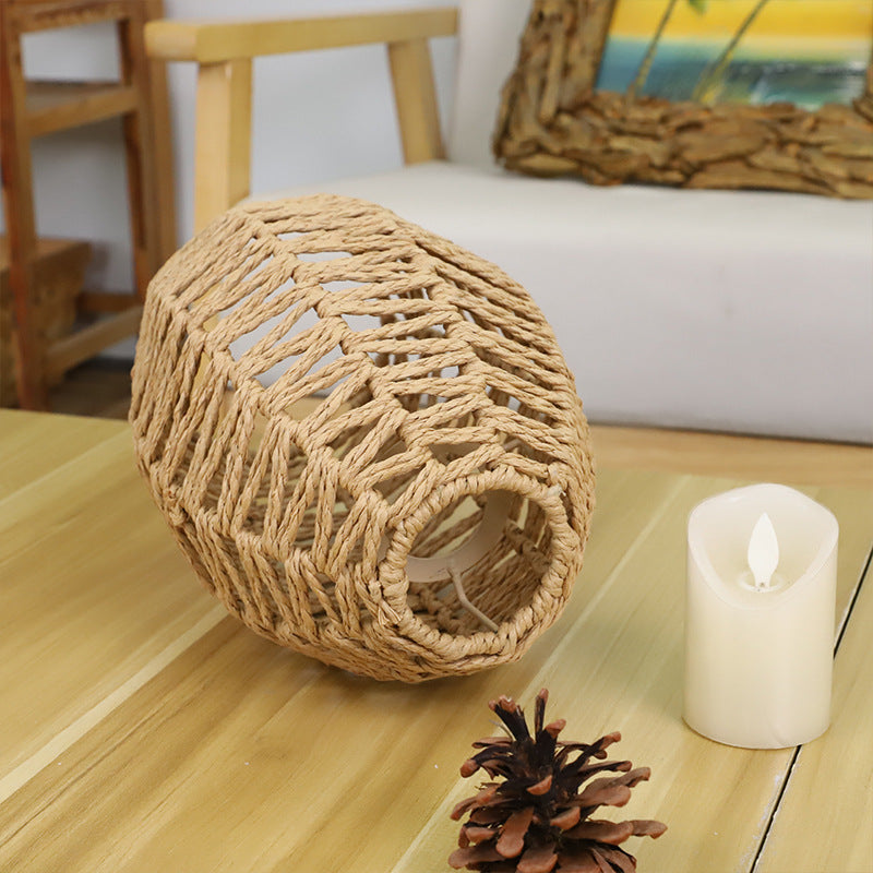 Kunstvoller Rattan Tischlampenschirm Karnz