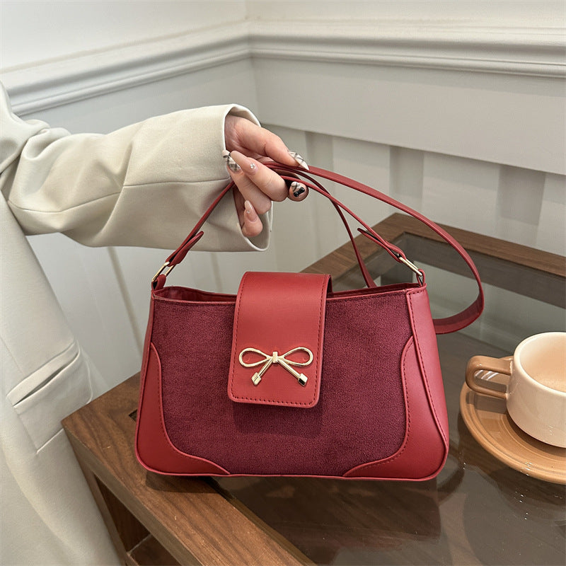 Stylish Faux Suede Handtasche Karnz