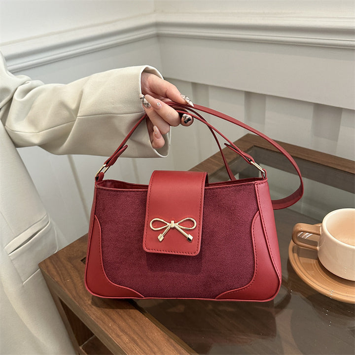Stylish Faux Suede Handtasche Karnz