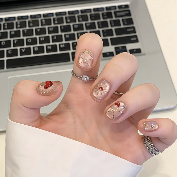 Dekorativer Acryl Press-On Nageldesign Satz