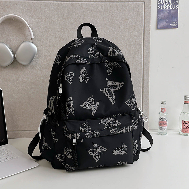 Elegante Schmetterlingsdruck Rucksack Karnz