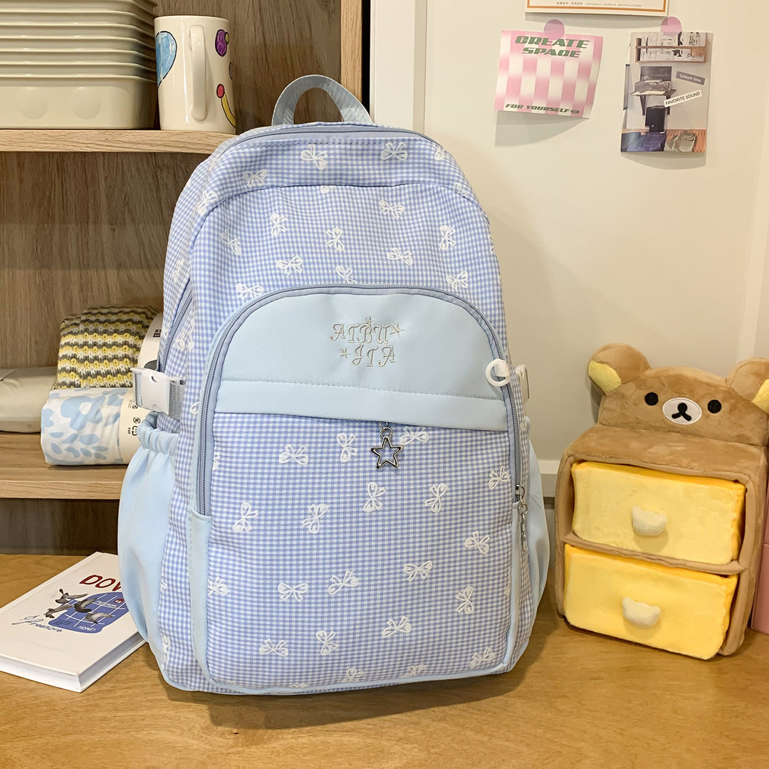 Stylischer kariert gemusterter Rucksack Karnz