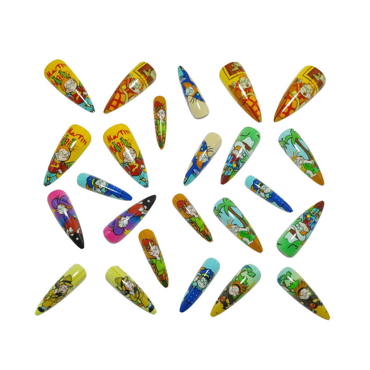 Kreatives Kunstnagel-Set mit Lustigen Cartoon-Motiven Karnz
