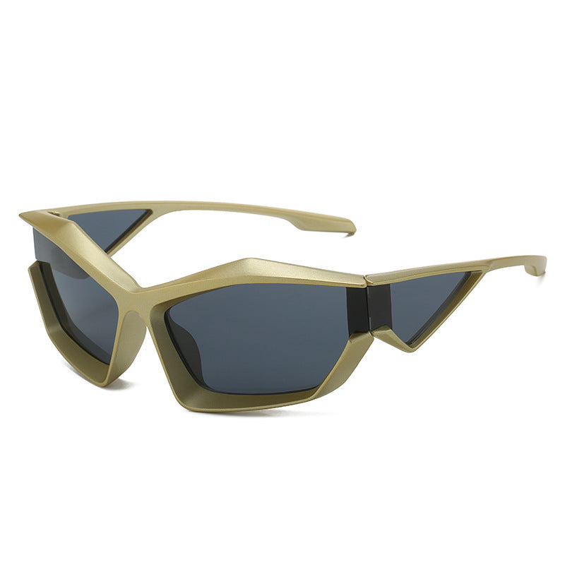 Damen sportliche Performance-Sonnenbrille mit modernem Geometrie-Rahmen Karnz