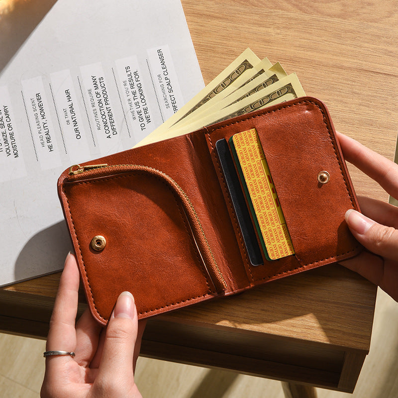 Klassische Leder Bi-Fold Geldbörse Karnz