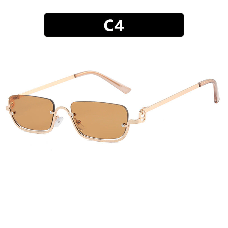 Damen Modische quadratische Sonnenbrille mit elegantem Metallgestell Karnz