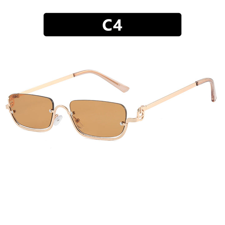 Damen Modische quadratische Sonnenbrille mit elegantem Metallgestell Karnz
