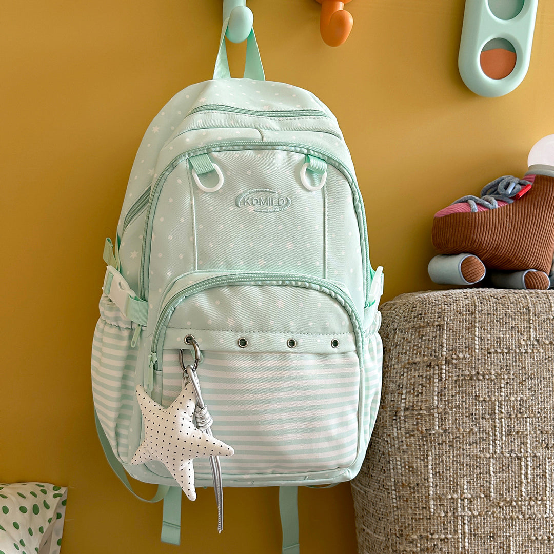 Vielseitiger Rucksack mit Punkte- und Streifendesign Karnz